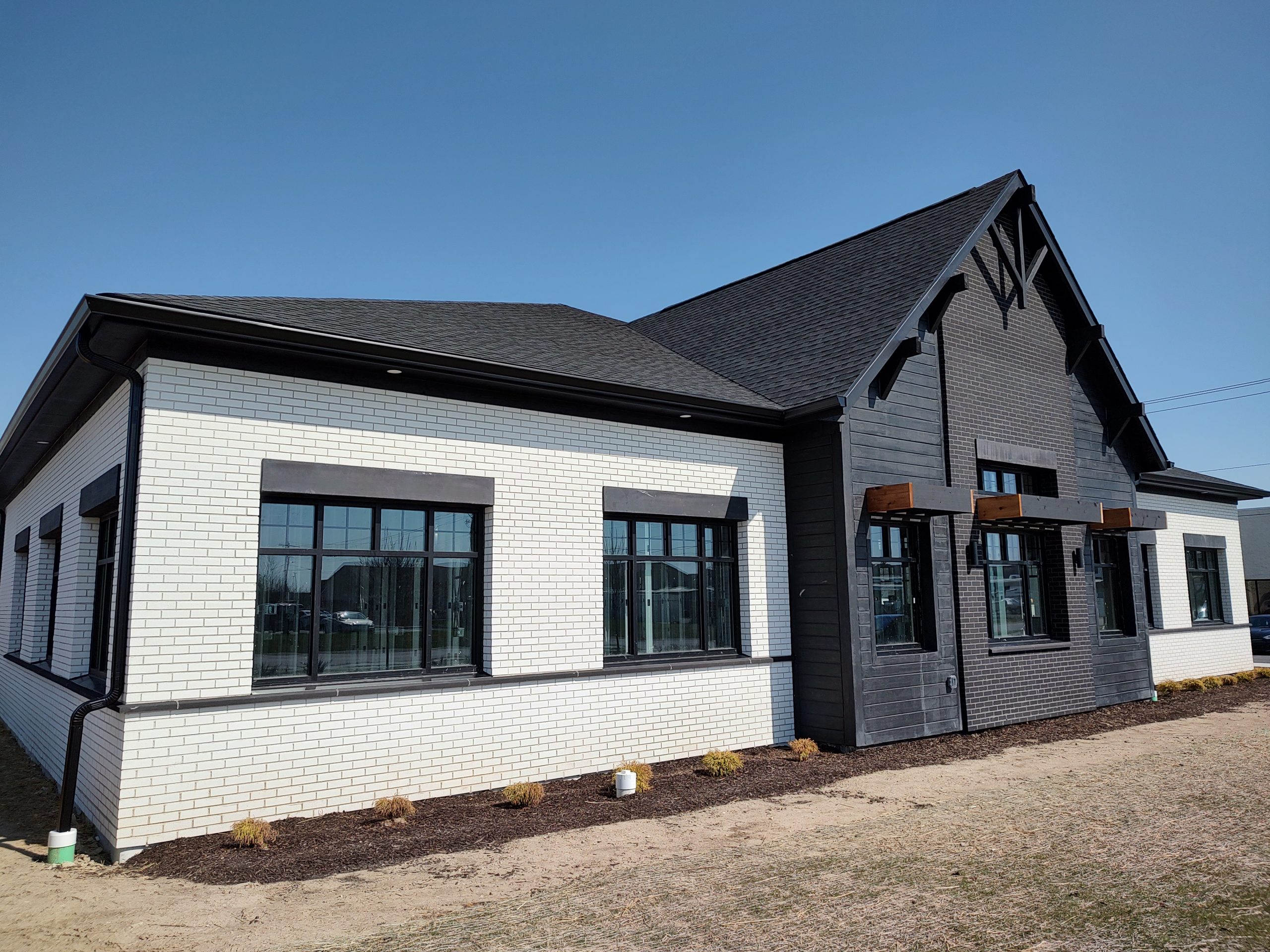 Dryvit exterior finish on a brick building